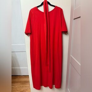 COS / M / Midi Jersey Dress w Scoop Back and Matching Belt Tie / Colorful